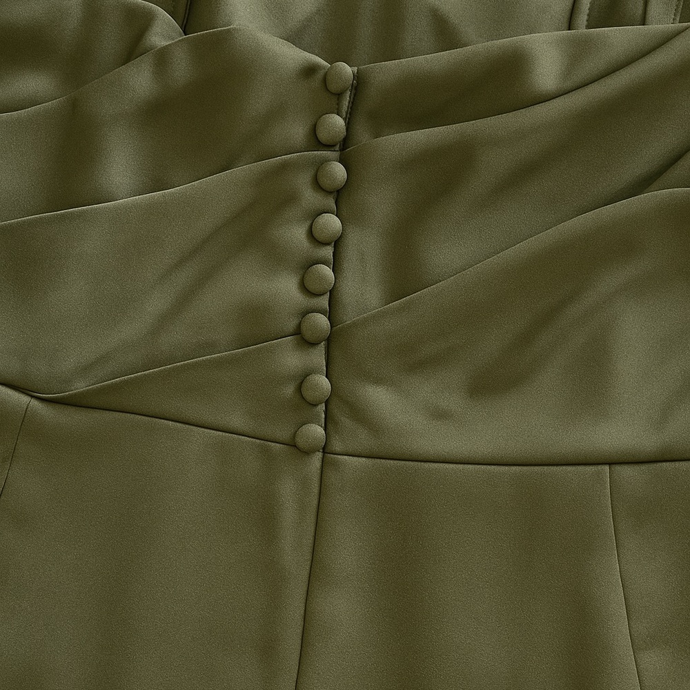 NWT Galina Signature Forest Green Satin Gown Size 14 - Picture 5 of 6